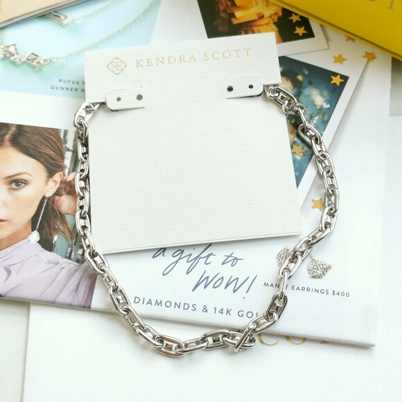 New Kendra Scott Bailey Chain Necklace in Silver - Picture 1 of 3